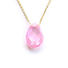 Pembe Damla Ta�l� Alt�n Kolye
