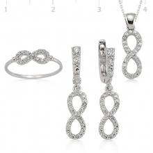 Gümüş Zirkon Taşlı Sonsuzluk Set TGG343640
