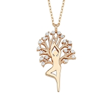 Rose Gold Hayat Ağaçlı Kadın Kolyesi AS1546KLR2