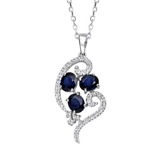 Safir Taşlı Pırlanta Kolye 11SP0005