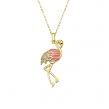Altın Flamingo Kolye