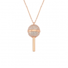Rose Gümüş Mikrofon Kolye G921KL