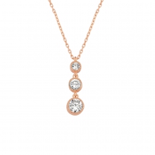 Rose Gümüş Renkli Tria Kolye G927KL