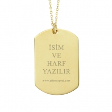 Altın Asker Künyesi Kolye AS1127KL