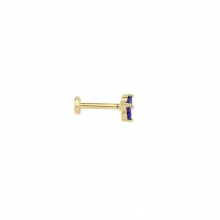 Altın Lacivert Taşlı Piercing