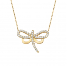 Gümüş Gold Renk Trend Yusufçuk Kolye G1571KLR1