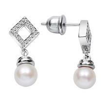 Pırlantalı İnci Küpe DE071WJ