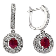 Pırlantalı Yakut Küpe DE1501R