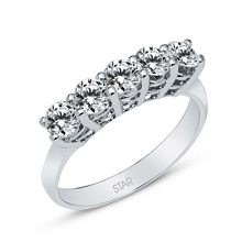 5 Taşlı G-VS 0,94 ct Pırlanta Yüzük