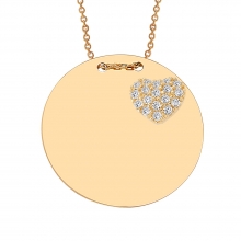 Rose Gold Harf Yazılı Plaka Kolye AS1239KLR2