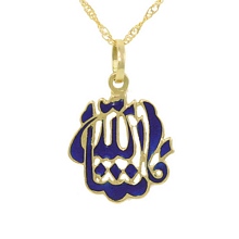 Mineli Allah Yazılı Altın Kolye AS309KL