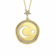 Altın Ayyıldız Madalyon Kolye AS1307KL