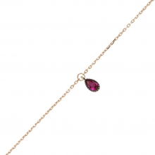 Altın Kırmızı Damla Taşlı Rose Gold Halhal AS10HL
