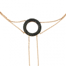 Altın Rose Gold Siyah Halka Şahmeran AS15SM