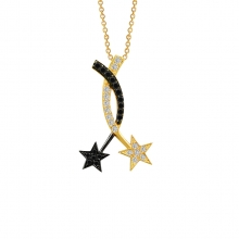 Altın Siyah Beyaz Taşlı Yıldız Kolye AS1342KL
