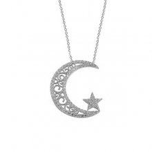 Gümüş Ay Yıldız Kolye G431KL