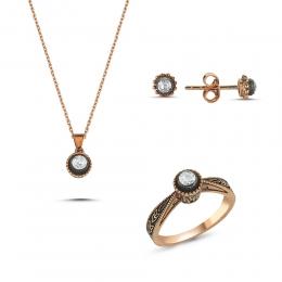 Elmas Taşlı Tektaş Otantik Set AP17711