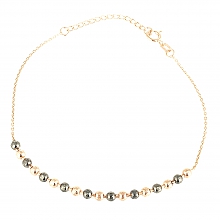 Rose Siyah Gümüş Top Bileklik AS19725F21