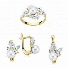 Altın İnci Taşlı Üçlü Mini Set FIS00151737
