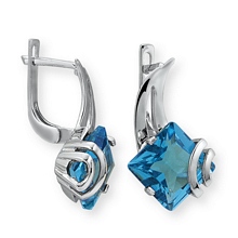 Altın Aqua Marine Taşlı Küpe FKP0101-2189