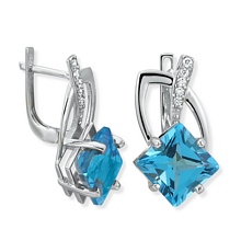 Altın Aqua Marine Taşlı Küpe FKP0102-2190