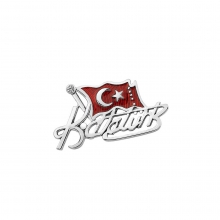 Gümüş Atatürk İmzalı Bayraklı Rozet G06RZT