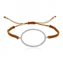 Gümüş İpli Oval Bileklik G70BL