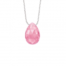 Gümüş Pembe Damla Taşlı Kolye G801KLT5