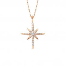 Gümüş Rose Gold Kutup Yıldızı Kolye G858KLR2