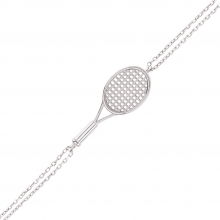 Gümüş Tenis Raketi Bileklik G224BL