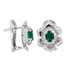Altın Pırlanta Zümrüt Taşlı Küpe H010194-6975