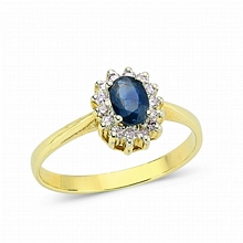 Altın Safir Taşlı Pırlanta Yüzük H022607-936