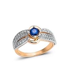 Altın Safir Pırlanta Yüzük H024487-1163