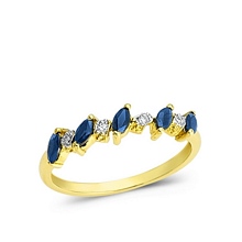 Altın Pırlanta Taşlı Safir Yüzük H025366-1166
