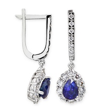 Altın Pırlanta Safir Küpe H026220-6998