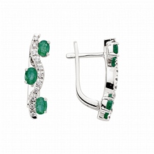 Altın Yeşil Taşlı Pırlanta Küpe H029902-677