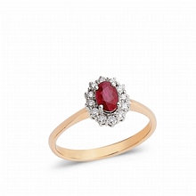 Rose Altın Pırlanta Yakut Yüzük H030157684