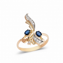 Safir Taşlı Altın Pırlanta Yüzük H030327-690