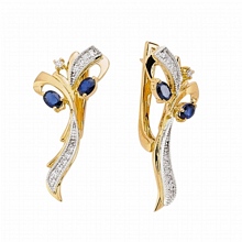 Altın Pırlanta Taşlı Safir Küpe H030331-691