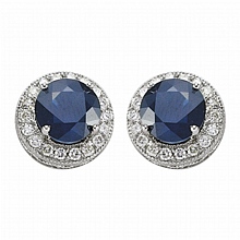 Altın Pırlanta Safir Küpe H030452-1253