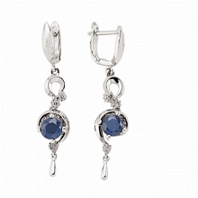 Altın Pırlanta Safir Küpe H030510-700