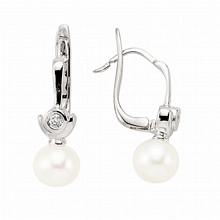 Pırlantalı Altın İnci Küpe H030519702