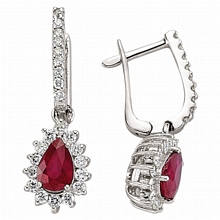 Pırlanta Yakut Taşlı Altın Küpe H030529-1254