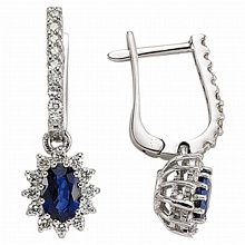 Altın Pırlanta Safir Küpe H031069-1263