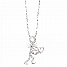 Pırlanta Taşlı Çöp Adam Altın Kolye H031397-496
