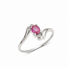 Pembe Taşlı Pırlanta Yüzük H031748-522