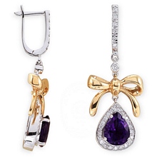 Ametist Taşlı Pırlanta Küpe H032015-2976