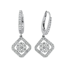 Altın Pırlanta Kare Işıltı Küpe H032721-1874