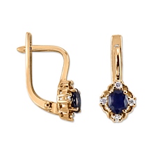 Altın Pırlanta Safir Küpe H033585-7095