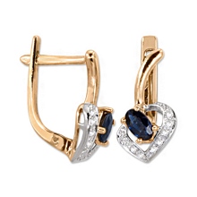 Altın Safir Taşlı Pırlanta Küpe H033685-7092